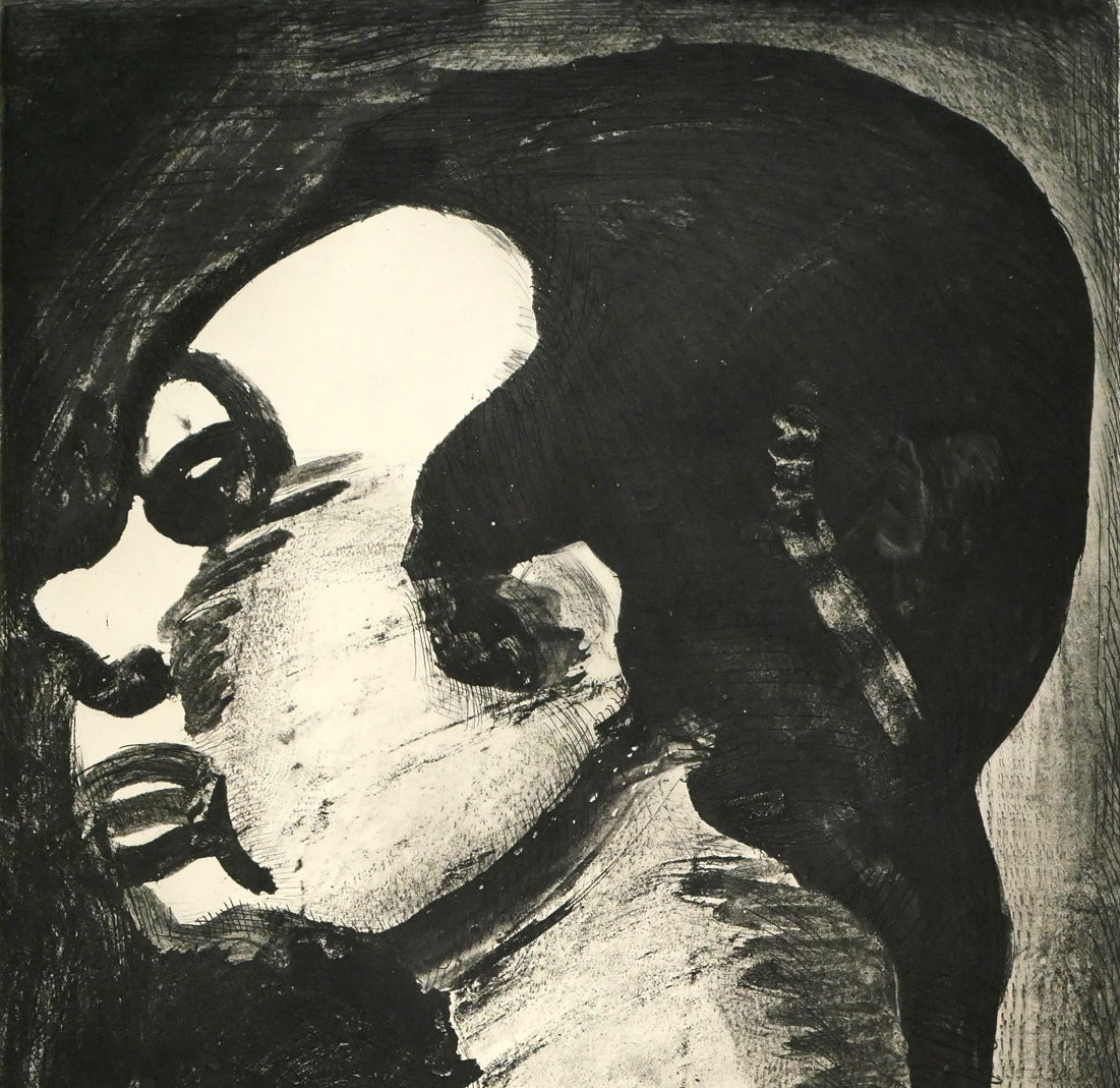 ジョルジュ ルオー(Georges ROUAULT)「横顔:『ユビュおやじの再生』より」銅版画 拡大画像1