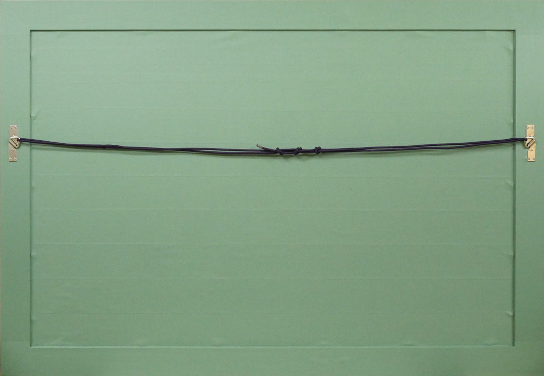 露山(畠中清喜)「二頭の馬」木炭画・水墨・20号大 額縁裏側画像