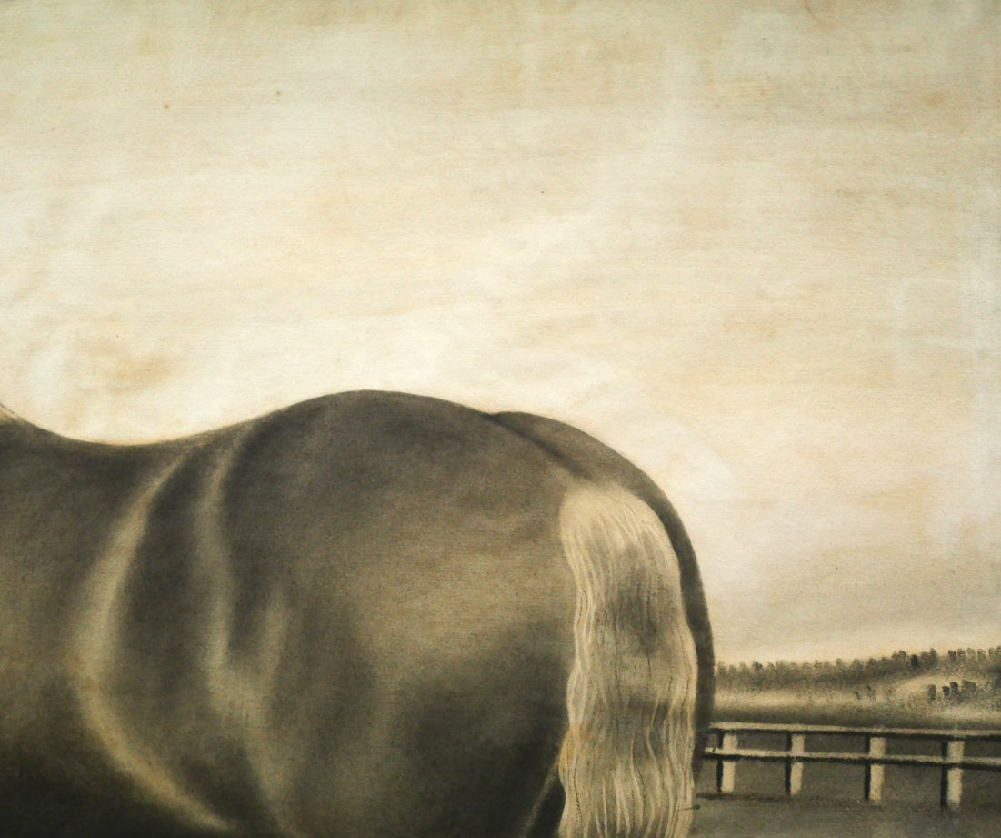 露山(畠中清喜)「馬」木炭画・水墨・10号大 拡大画像3