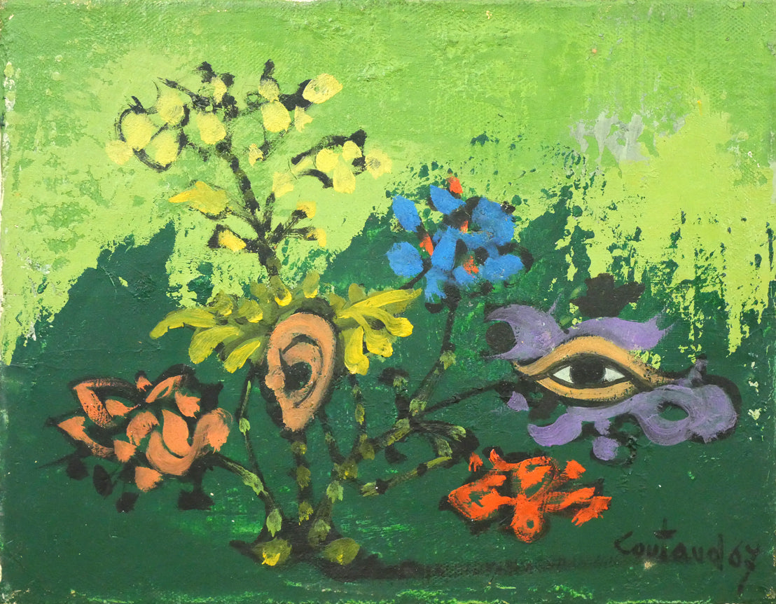ルシアン クートー(Lucien COUTAUD)「野の花」油絵・仏F0号 作品全体拡大画像