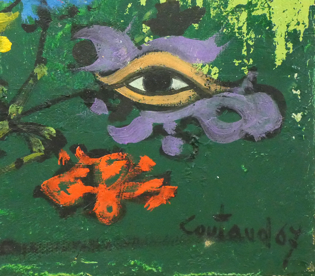 ルシアン クートー(Lucien COUTAUD)「野の花」油絵・仏F0号 拡大画像4