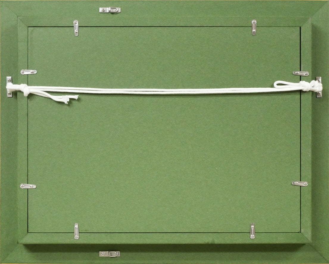 斉藤要「午後のカフェ(パリ)」油絵・F4号 額縁裏側画像