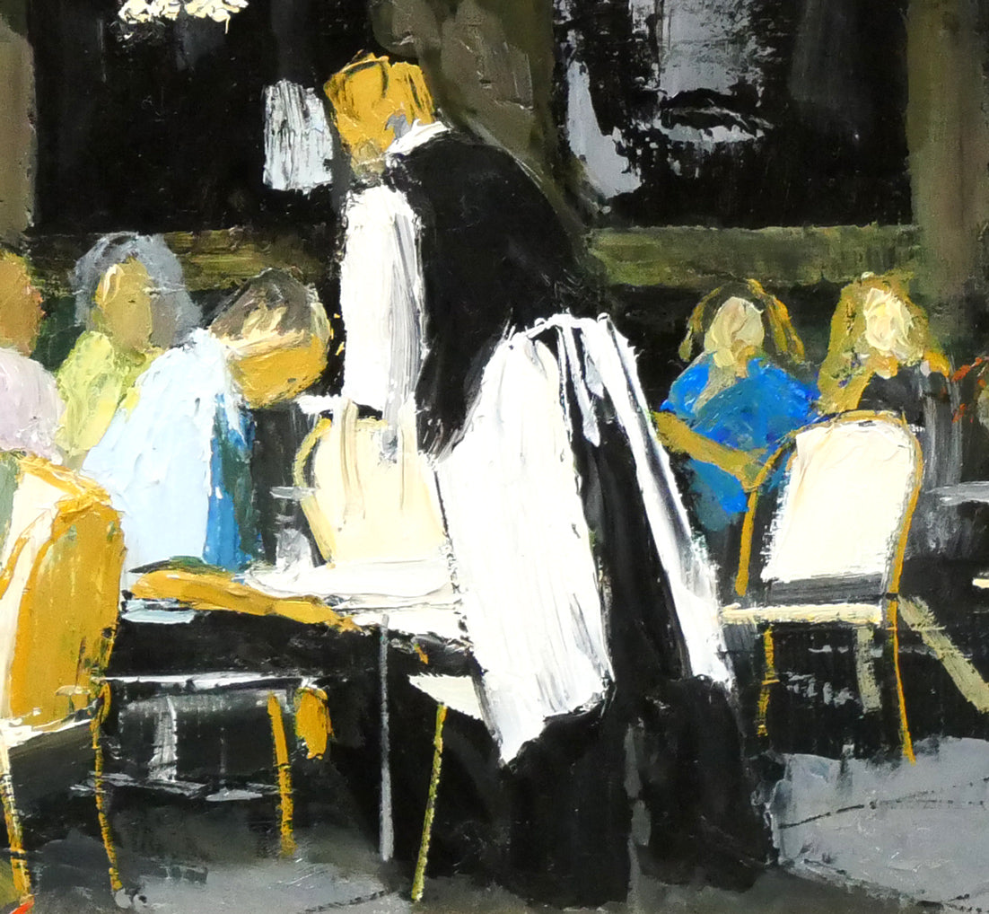 斉藤要「午後のカフェ(パリ)」油絵・F4号 拡大画像6