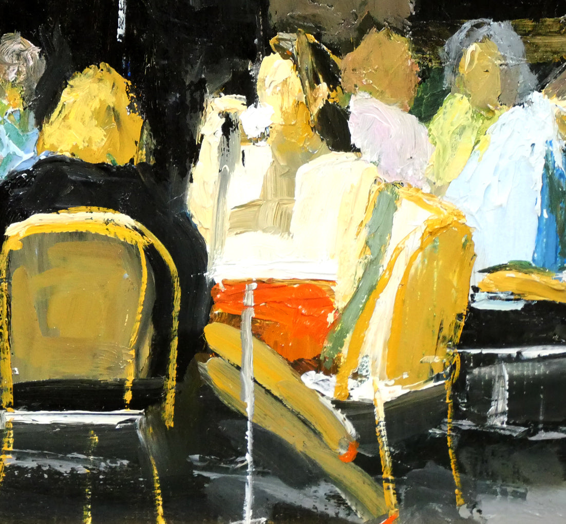 斉藤要「午後のカフェ(パリ)」油絵・F4号 拡大画像5