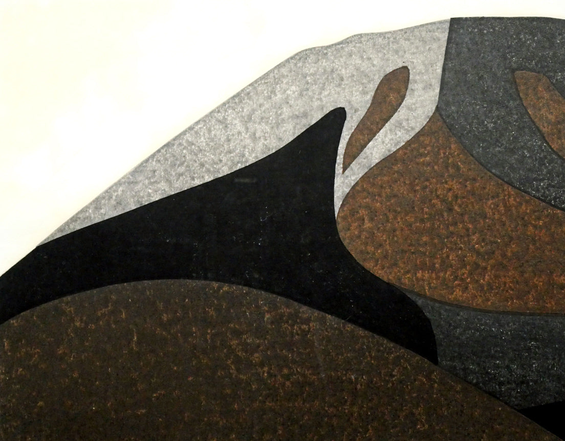 斎藤清「霊峰(17)秋(A)」木版画 拡大画像1