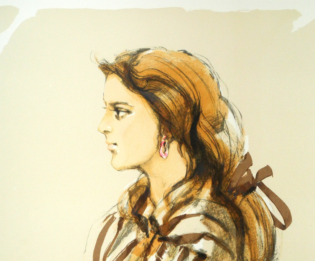 斎藤三郎「娘ロベルタ」リトグラフ 拡大画像1