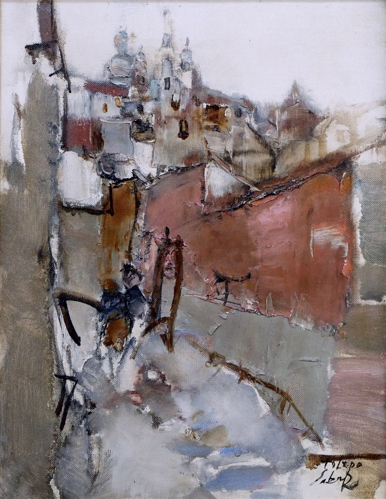 斎藤三郎「聖堂の見える風景(トレド)」油絵・F6号 作品全体画像