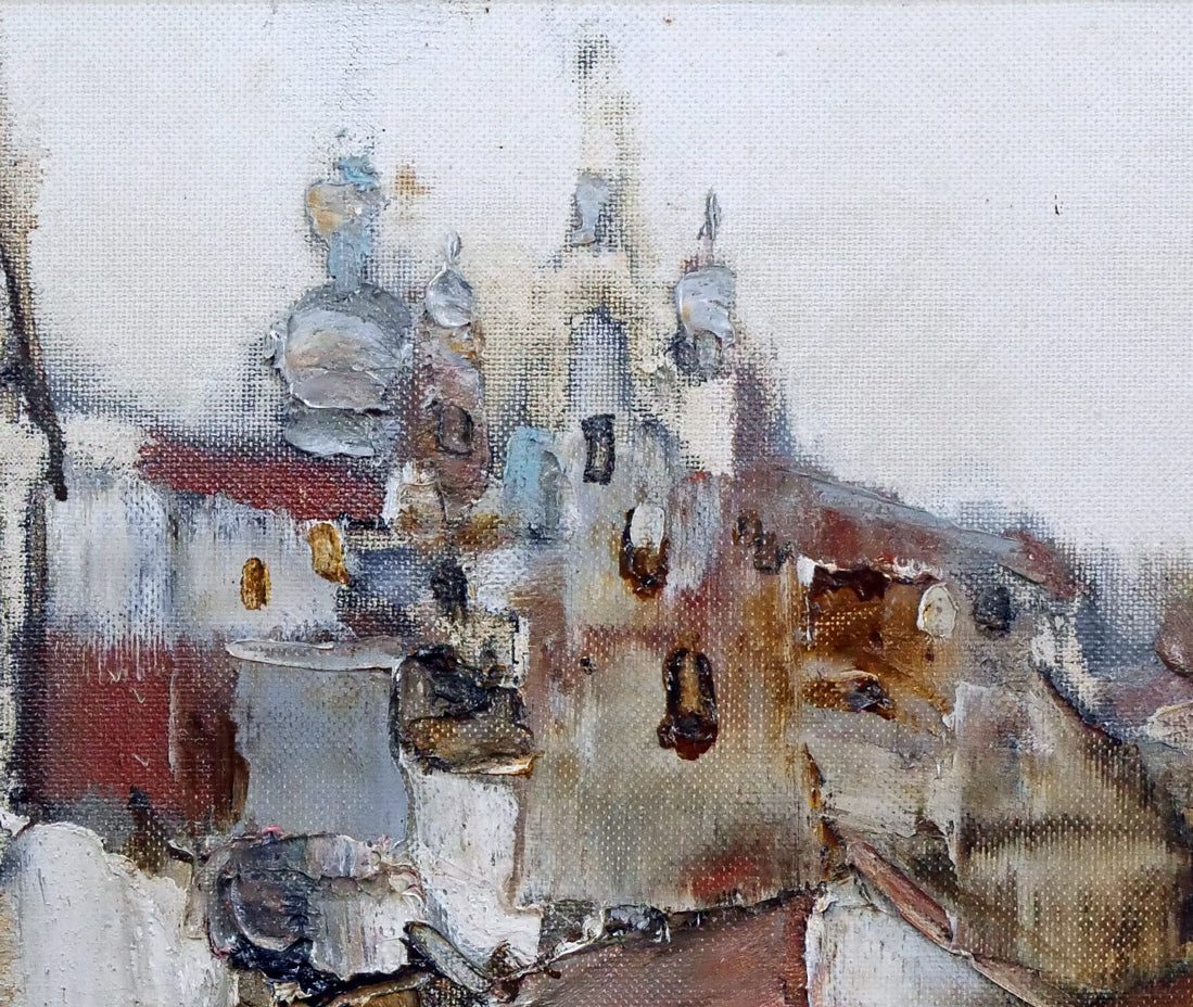 斎藤三郎「聖堂の見える風景(トレド)」油絵・F6号 拡大画像2