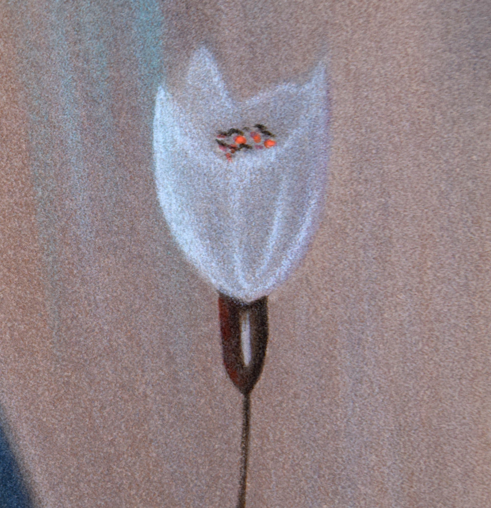 斎藤真一「赤いスカーフの女」リトグラフ 拡大画像6