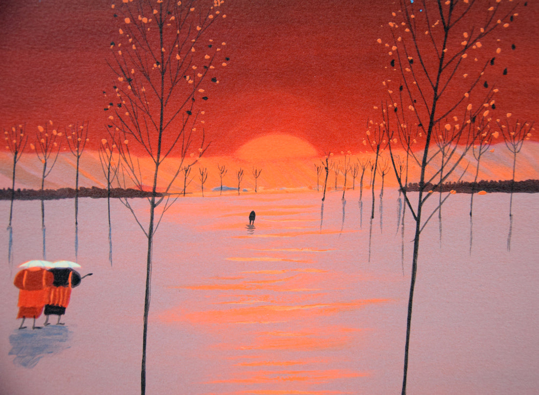 斎藤真一「朝の光」リトグラフ 拡大画像6