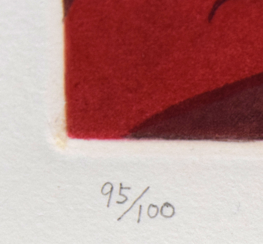 斎藤真一「虞美人草」銅版画 限定番号(ed,95/100)