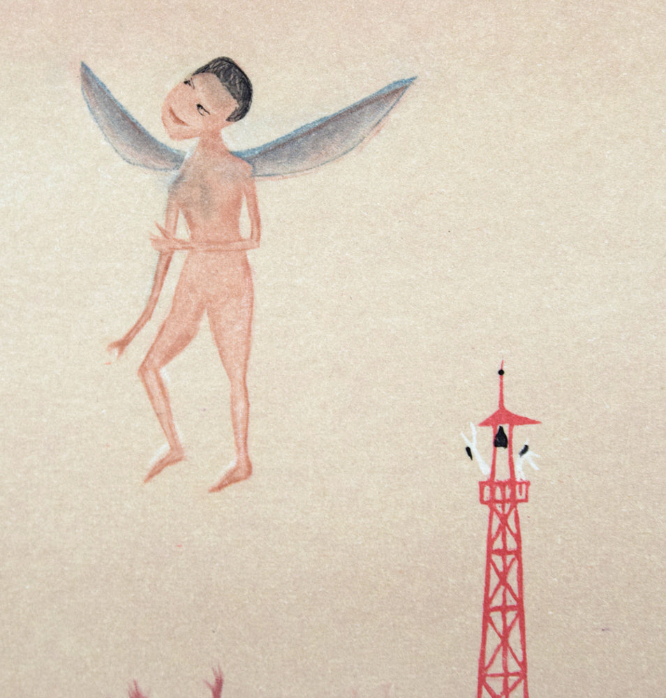 斎藤真一「蜂女」メゾチント(銅版画) 拡大画像5