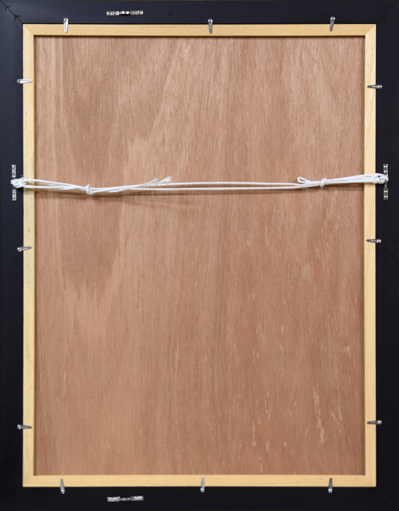 斎藤真一「星(「雪国」三部作)」銅版画 額縁裏側画像