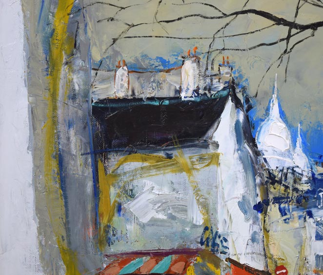 斉藤要「モンマルトル(パリ)」油絵・F6号 拡大画像1