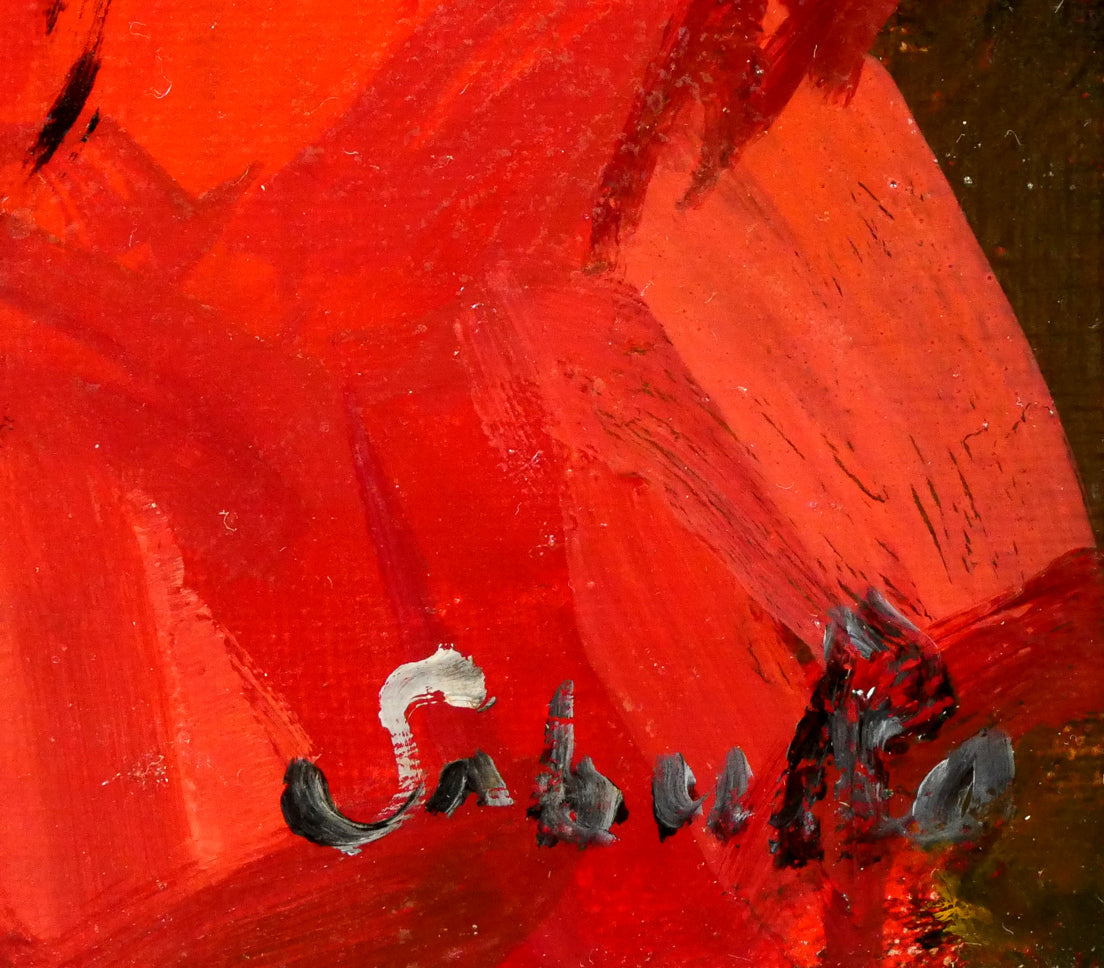 斎藤三郎「娘 マリー」油絵・F4号 サイン拡大画像