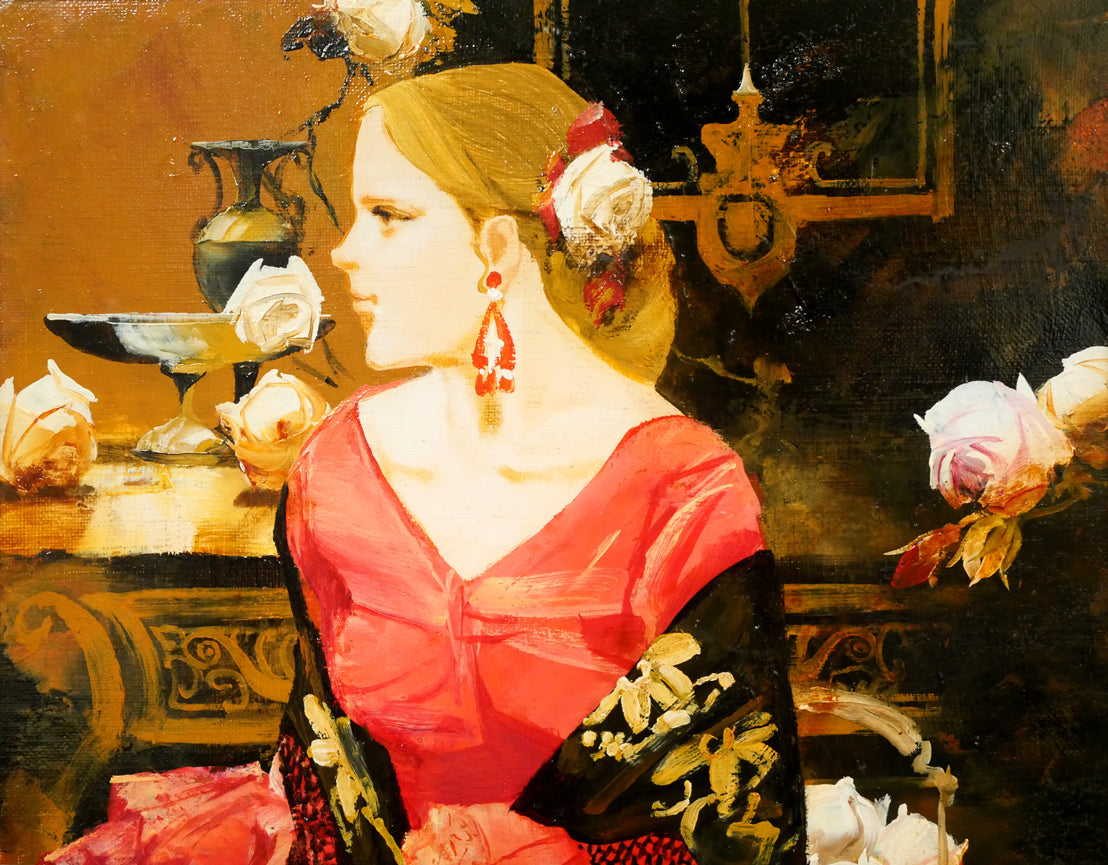 斎藤三郎「娘 マリー」油絵・F4号 拡大画像1