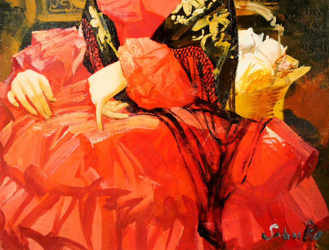 斎藤三郎「娘 マリー」油絵・F4号 拡大画像3