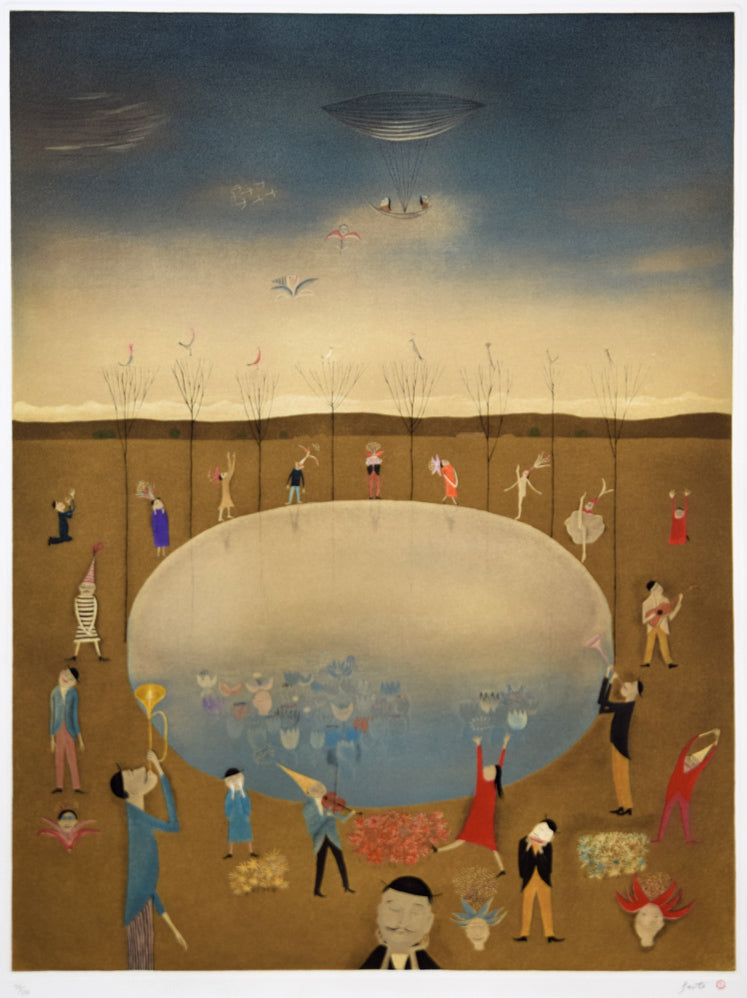 斎藤真一「ライムライト」銅版画 作品全体拡大画像