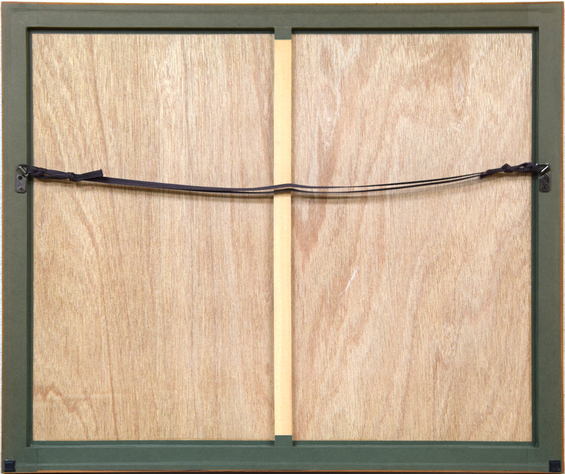 斎藤真一「朝立」エッチング(銅版画) 額縁裏側画像