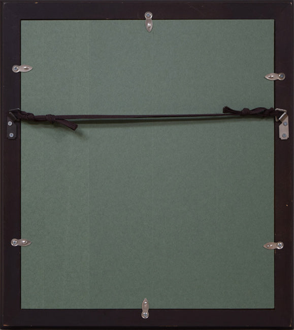 斎藤真一「門付〔かどづけ〕( 越後瞽女〔ごぜ〕日記より)」油絵・F0号 額縁裏側画像