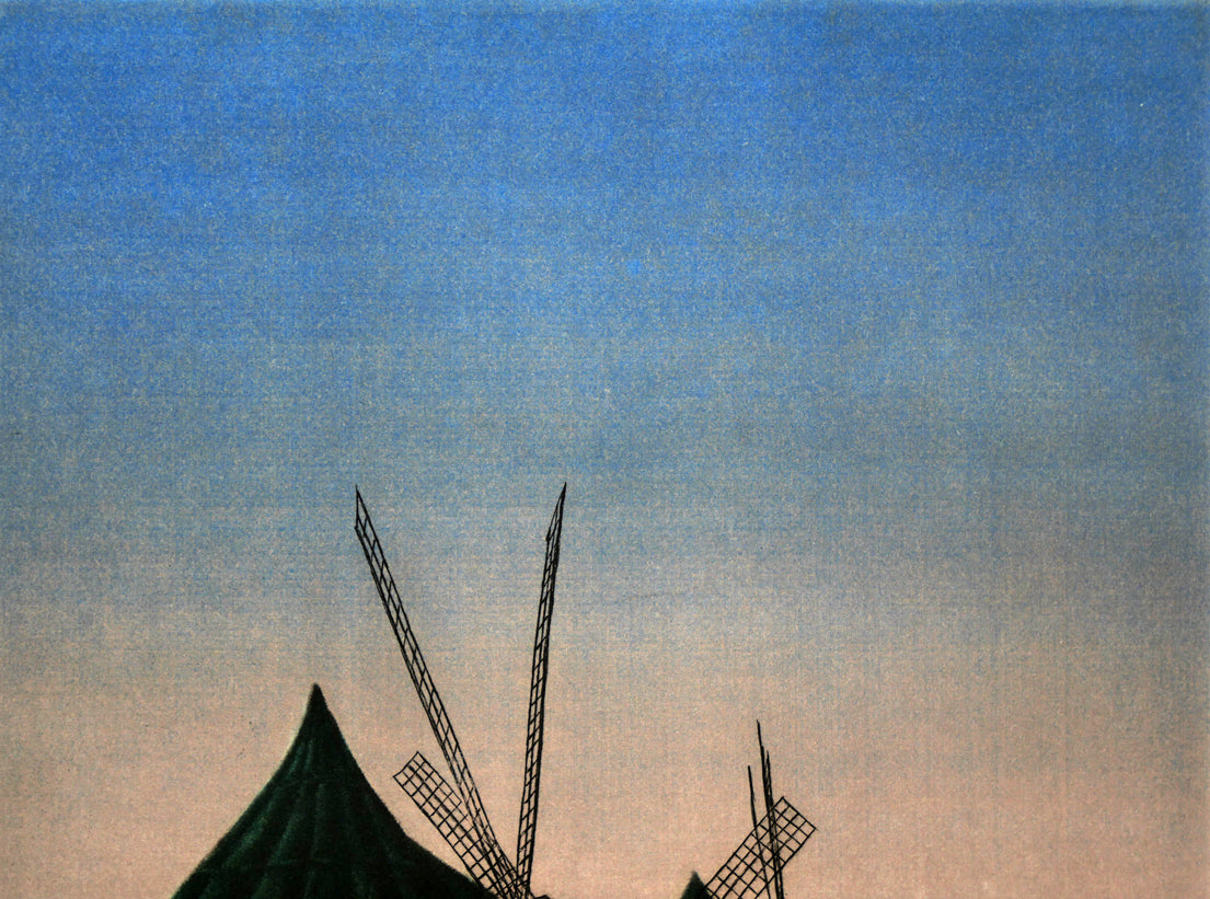 斎藤真一「ラ・マンチャの道」銅版画 拡大画像1