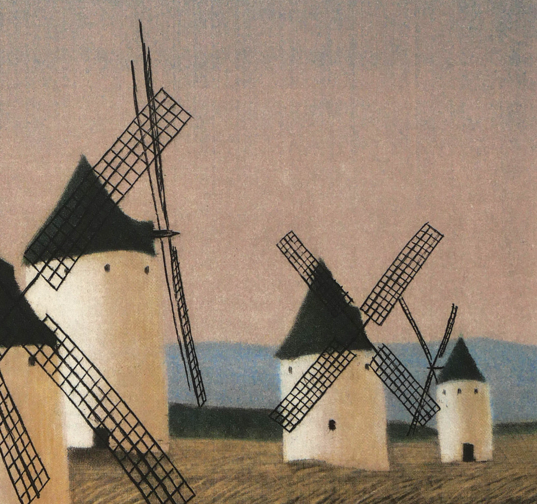 斎藤真一「ラ・マンチャの道」銅版画 拡大画像4