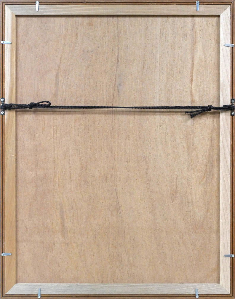 斎藤真一「ラ・マンチャの道」銅版画 額縁裏側画像