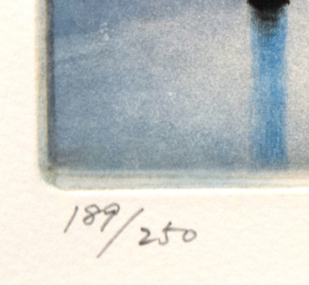 斎藤真一「灯(「雪国」三部作)」銅版画 限定番号(ed,189/250)