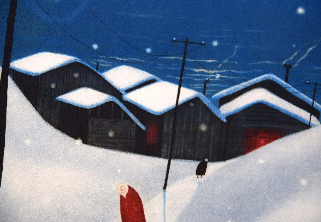 斎藤真一「灯(「雪国」三部作)」銅版画 拡大画像3