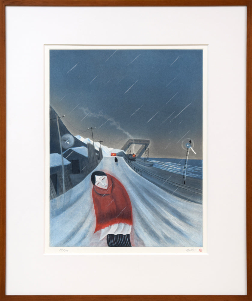 斎藤真一「筒石の女」銅版画