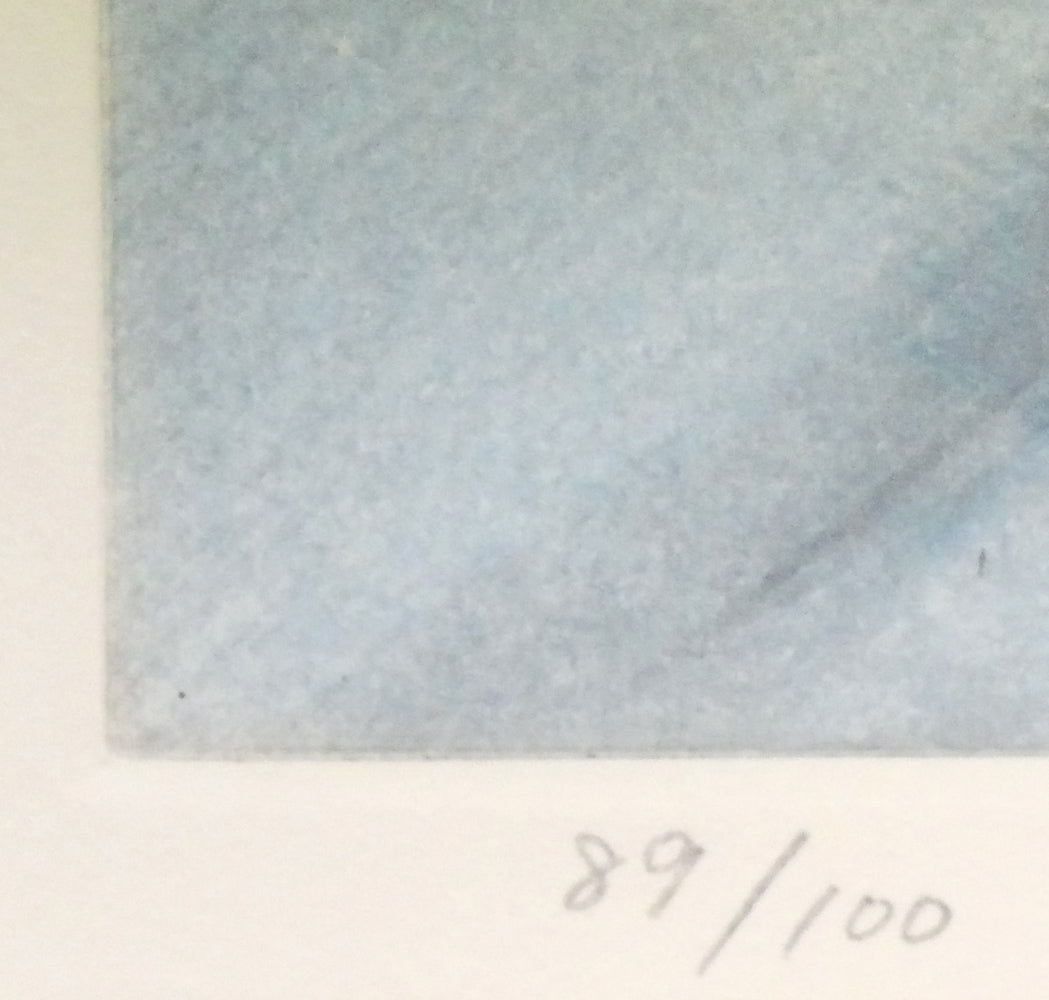 斎藤真一「筒石の女」銅版画 限定番号(ed,89/100)