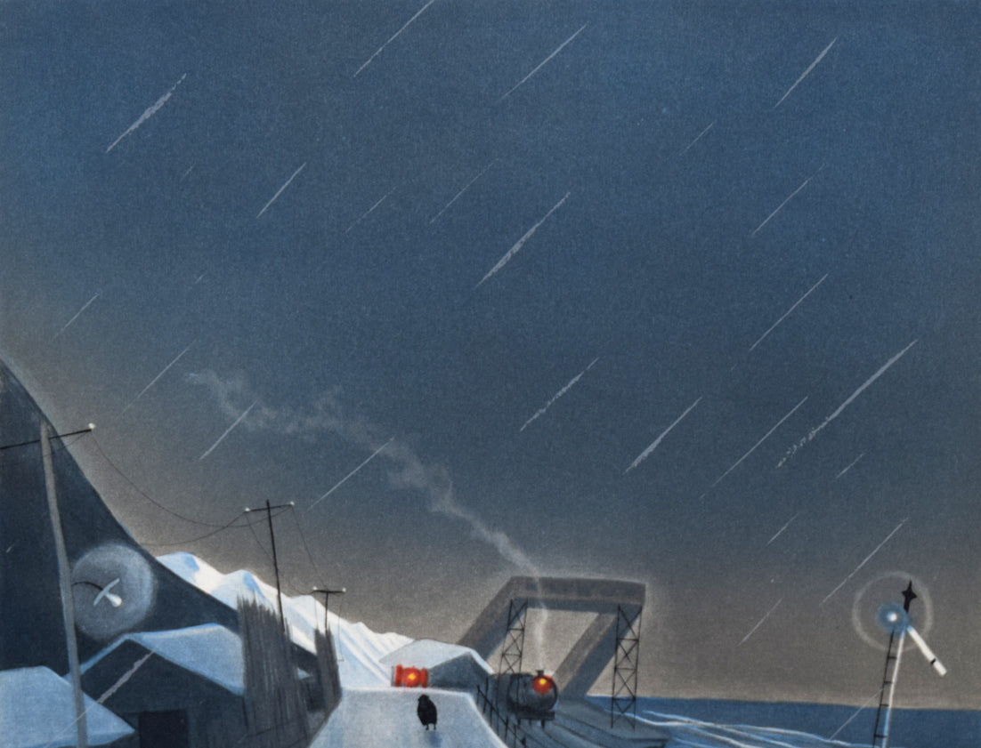 斎藤真一「筒石の女」銅版画 拡大画像1