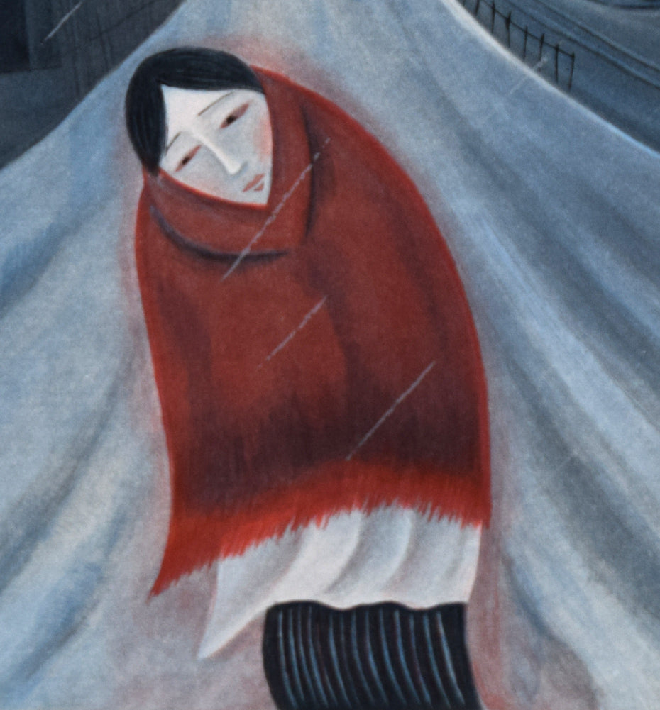 斎藤真一「筒石の女」銅版画 拡大画像4