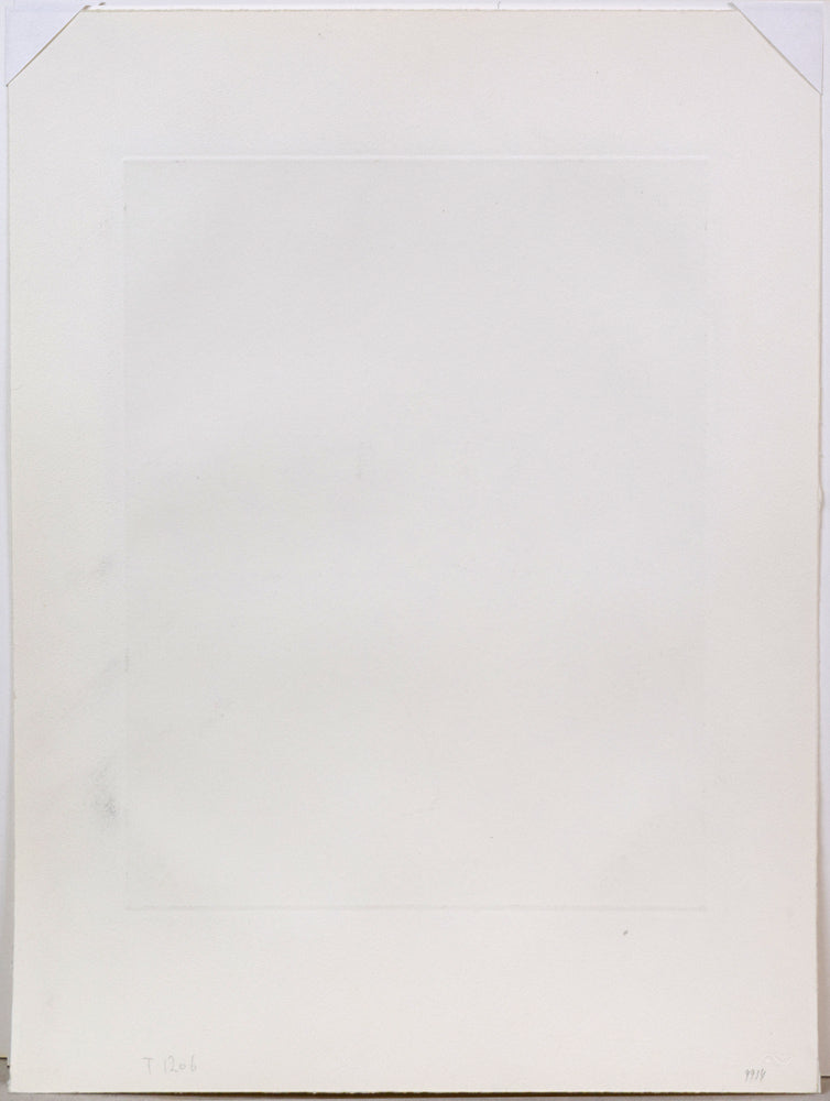 斎藤真一「筒石の女」銅版画 作品シート裏側画像