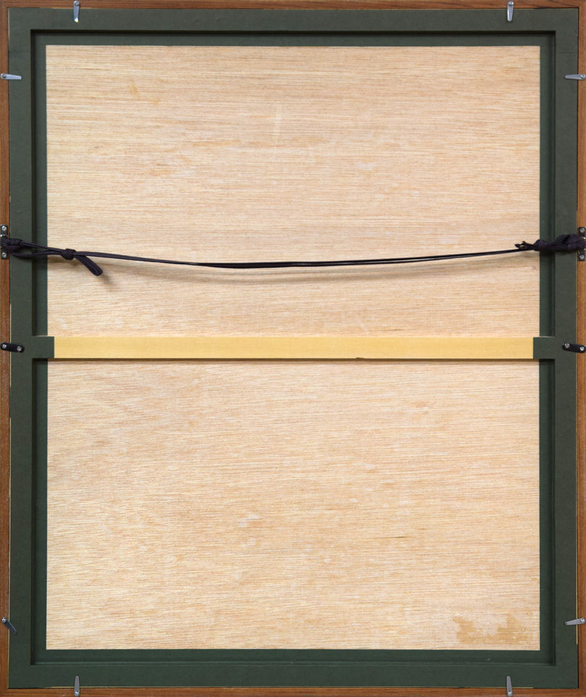 斎藤真一「筒石の女」銅版画 額縁裏側画像