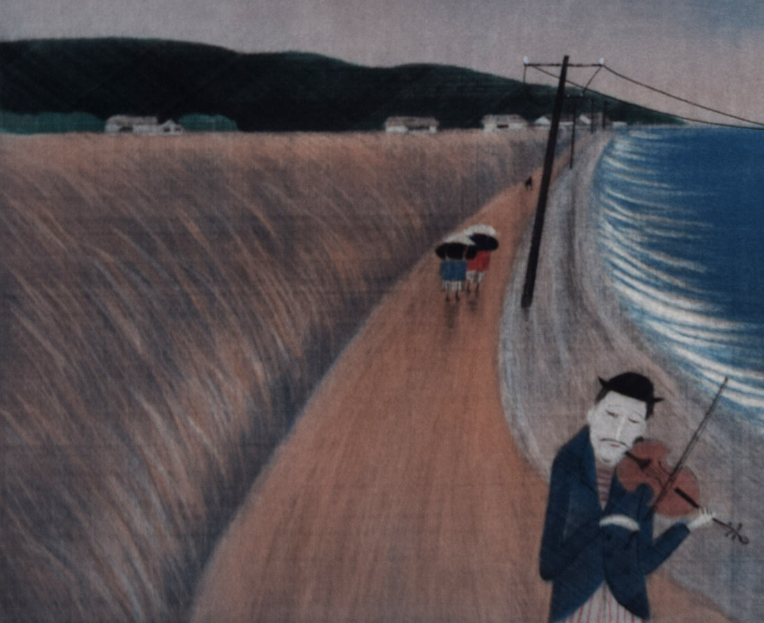 斎藤真一「バイオリン弾き」銅版画 拡大画像3