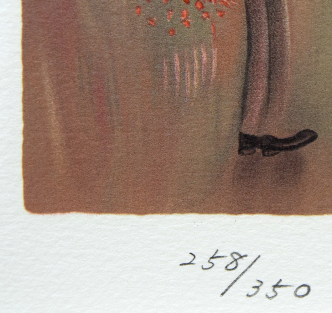 斎藤真一「陽の野」リトグラフ 限定番号(ed,258/350)