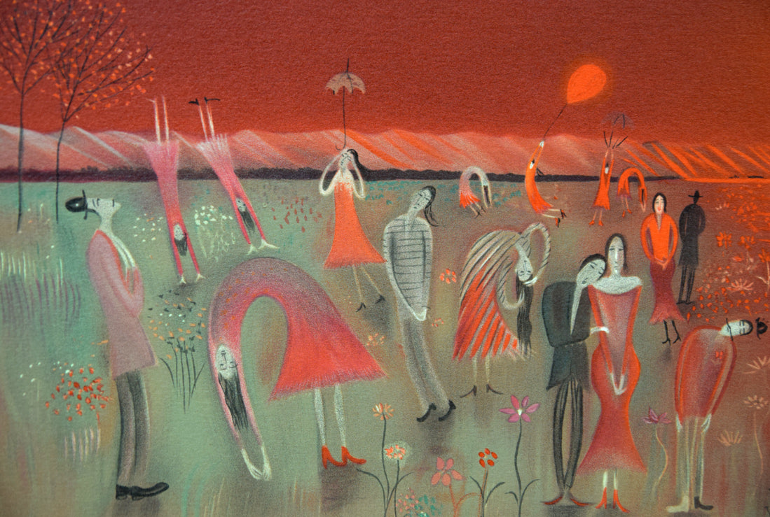 斎藤真一「陽の野」リトグラフ 拡大画像3