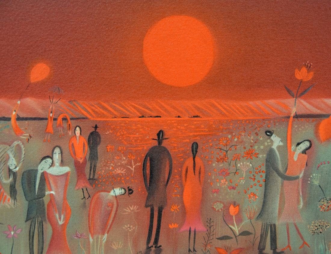 斎藤真一「陽の野」リトグラフ 拡大画像4