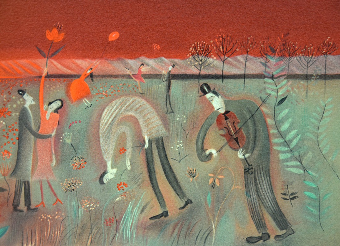 斎藤真一「陽の野」リトグラフ 拡大画像5