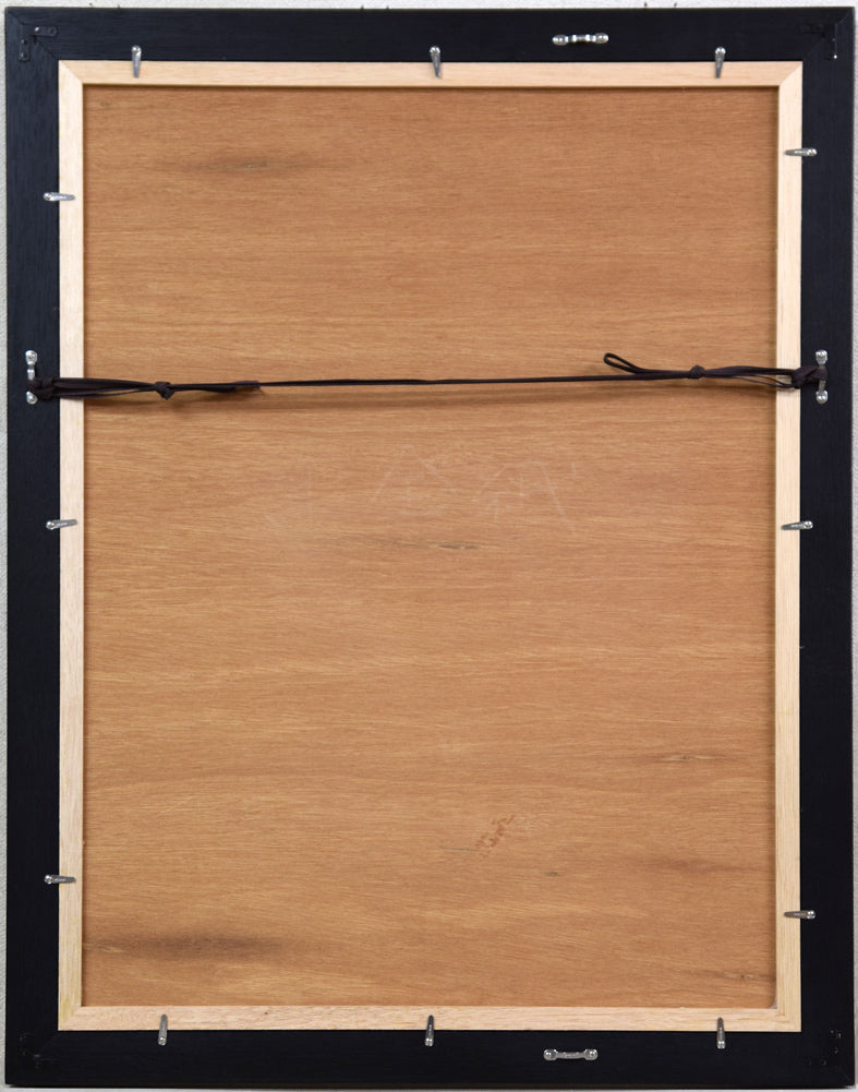 斎藤真一「陽(「雪国」三部作)」銅版画 額縁裏側画像