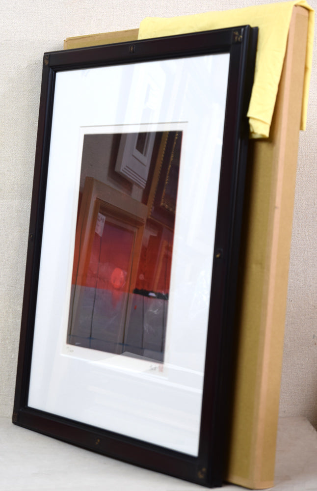 斎藤真一「陽(「雪国」三部作)」銅版画 付属品画像(黄袋、差し箱)