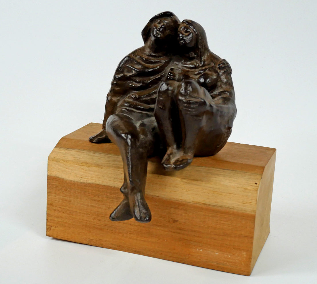 坂坦道「話」鋳物作品(台座付き)