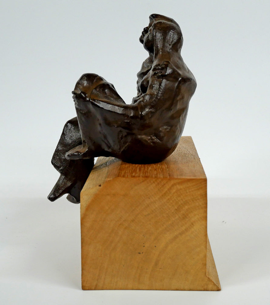 坂坦道「話」鋳物作品(台座付き) 全体画像3