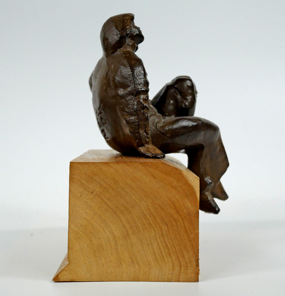 坂坦道「話」鋳物作品(台座付き) 全体画像5