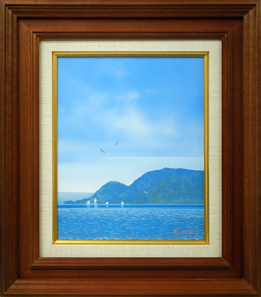 【アンティーク】額装 油絵 カモメ 灯台 海 風景画 絵画 オブジェ Charles_Codman_-