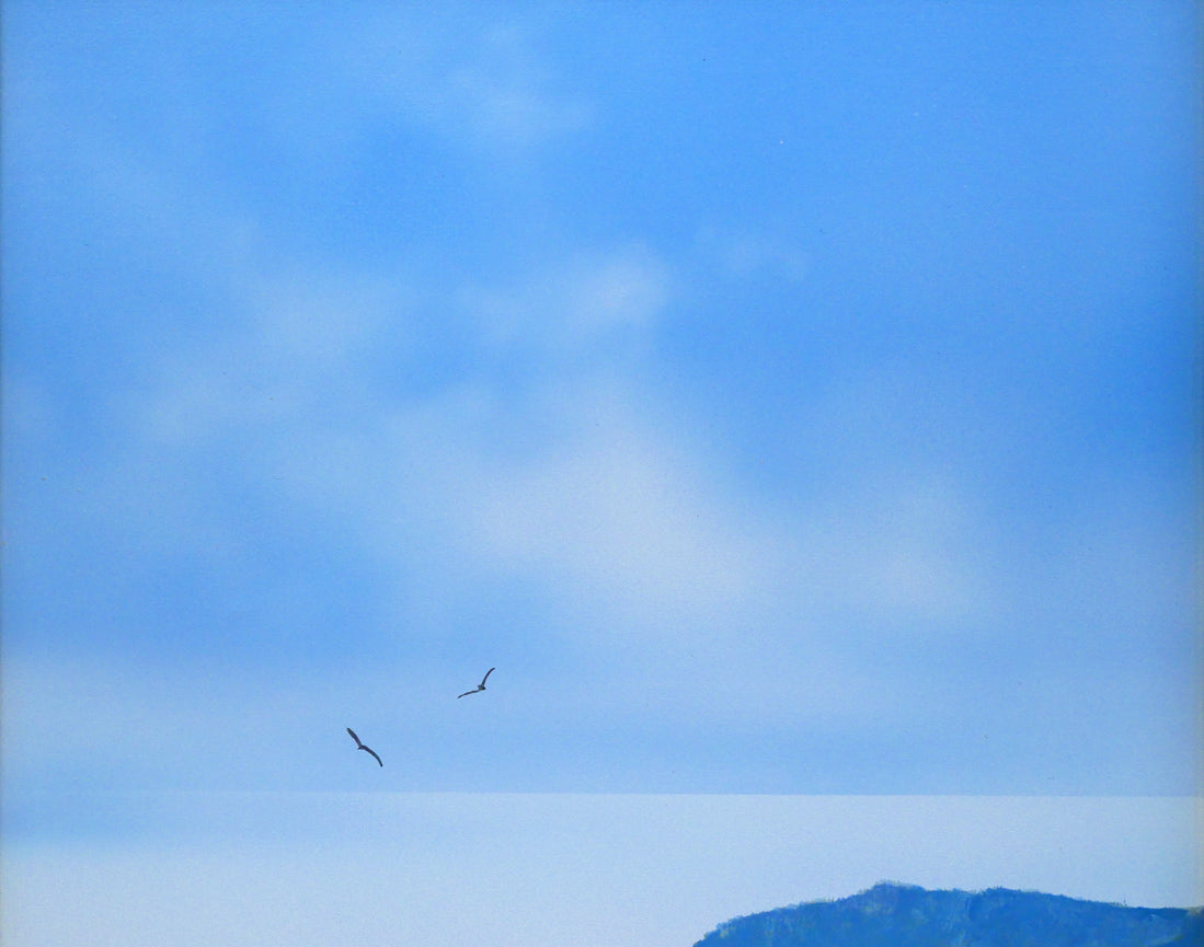 阪本修次「網走湖」油絵・F3号 拡大画像1