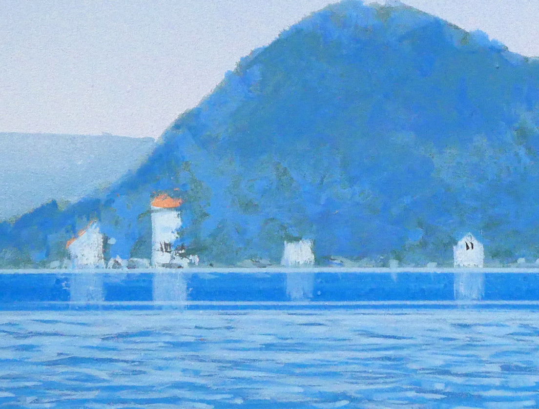 阪本修次「網走湖」油絵・F3号 拡大画像4
