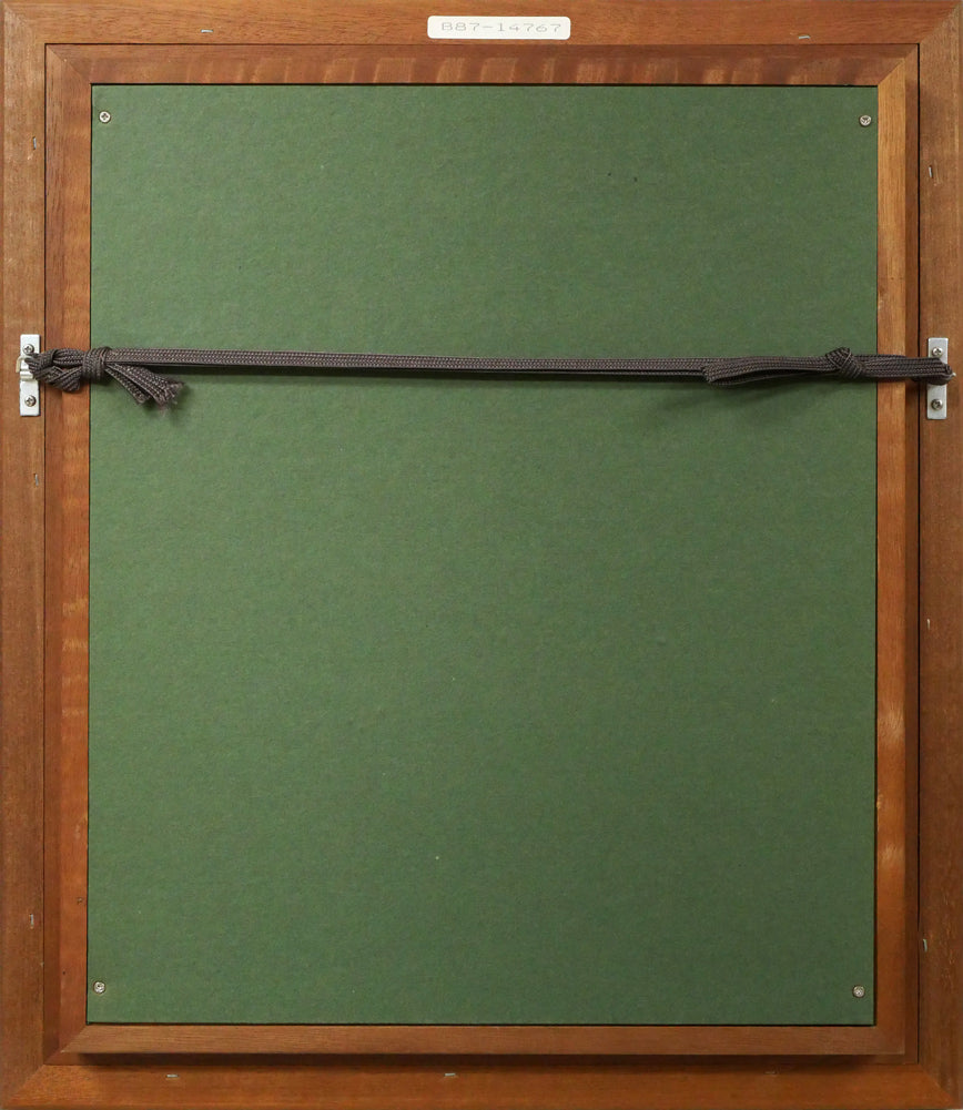 阪本修次「網走湖」油絵・F3号 額縁裏側画像