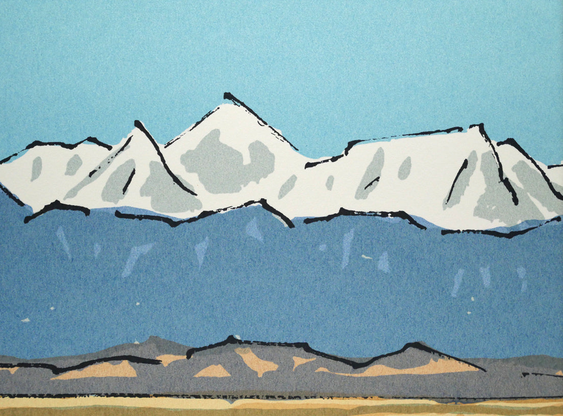 坂本直行「秋の日高連峰」シルクスクリーン版画 拡大画像2